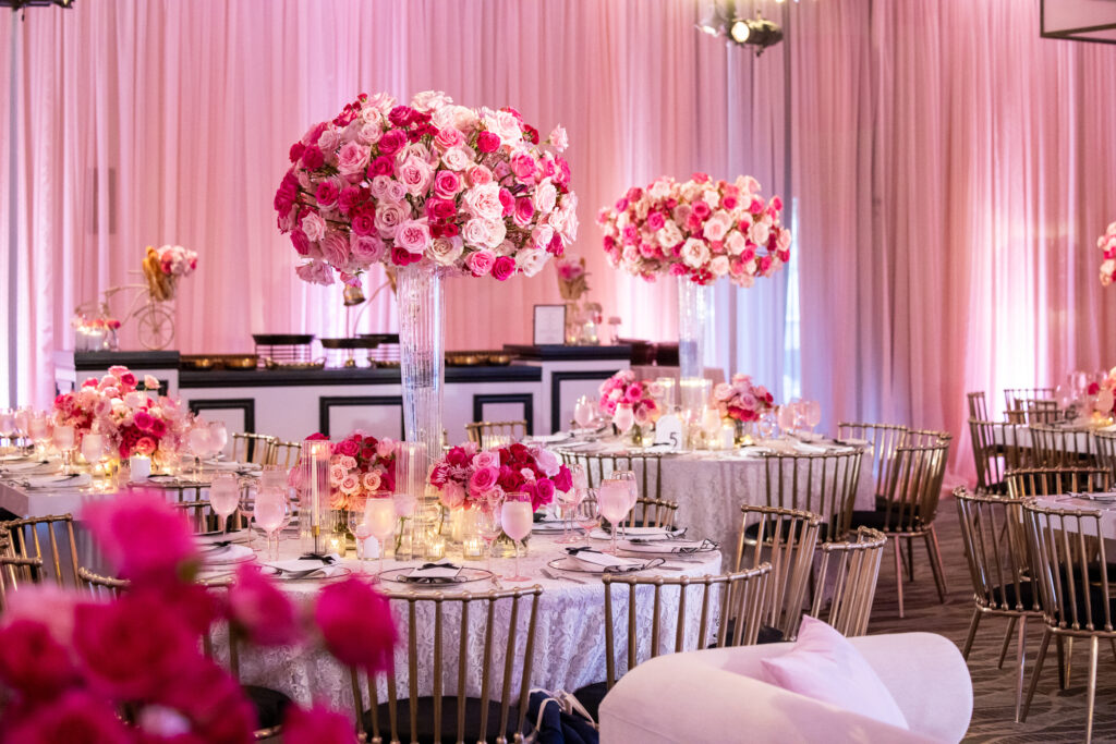 towering pink and white florals